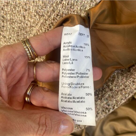 Gerard Darel beige wool blend tweet skirt  size FR 42 US 10 - Picture 7 of 7